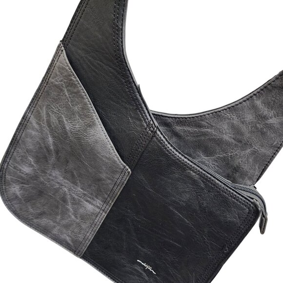 Espe Crossbody Shoulder Bag Black Vegan Leather Adjustable Strap Zip Pockets - Picture 6 of 16